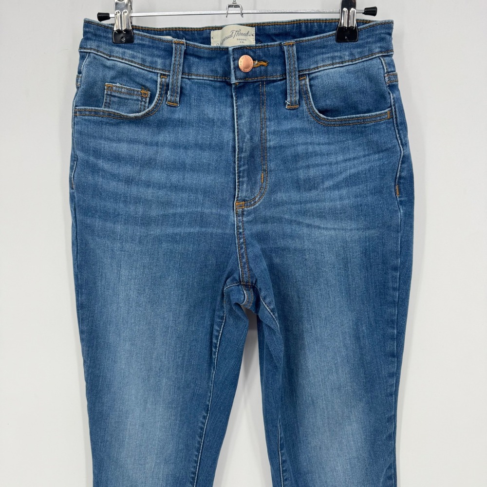 Universal Thread High Rise Skinny Jeans Blue Wash Raw Hem Women's Size 2 - Picture 3 of 8